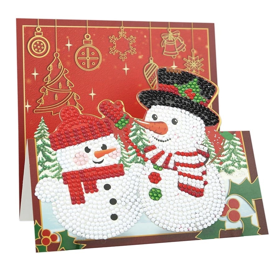 Diamond Cards Two Snowman