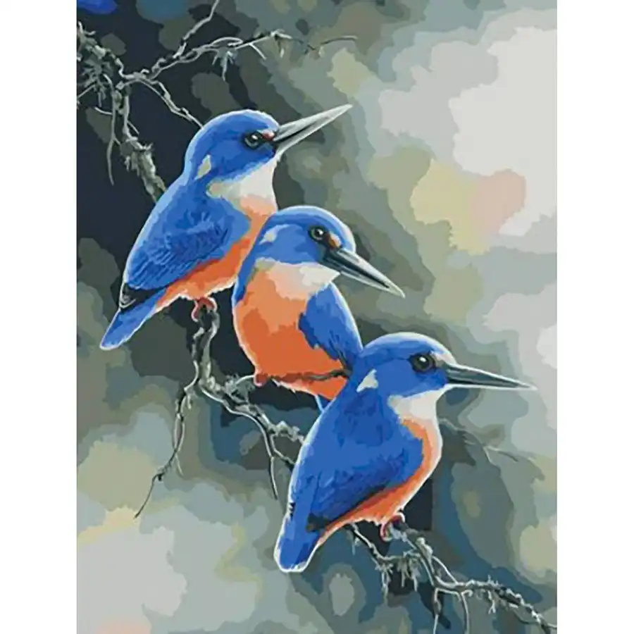 Azure Kingfishers Paint-By-Numbers