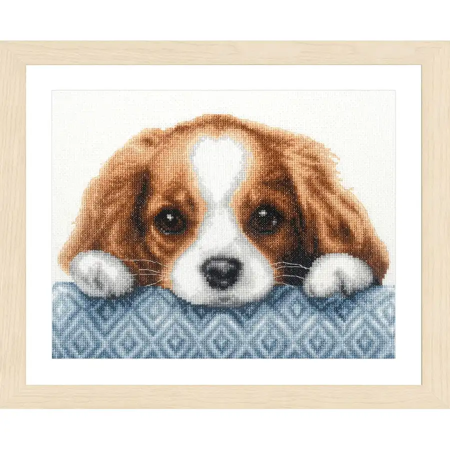 Peeping Puppy Cross Stitch- Needlework