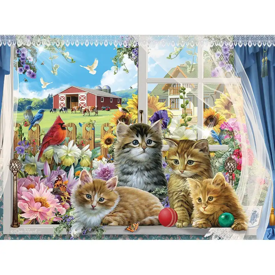 Kitties In The Window 1000 pc- Jigsaws