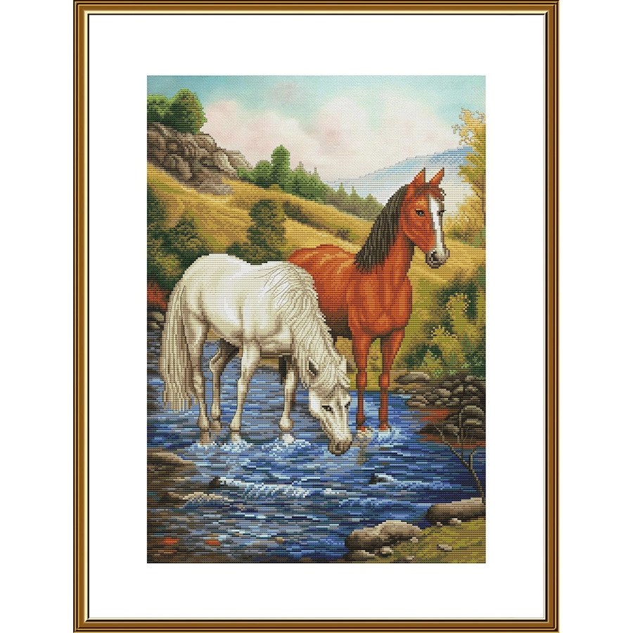 The Watering Hole Cross Stitch- Needlework