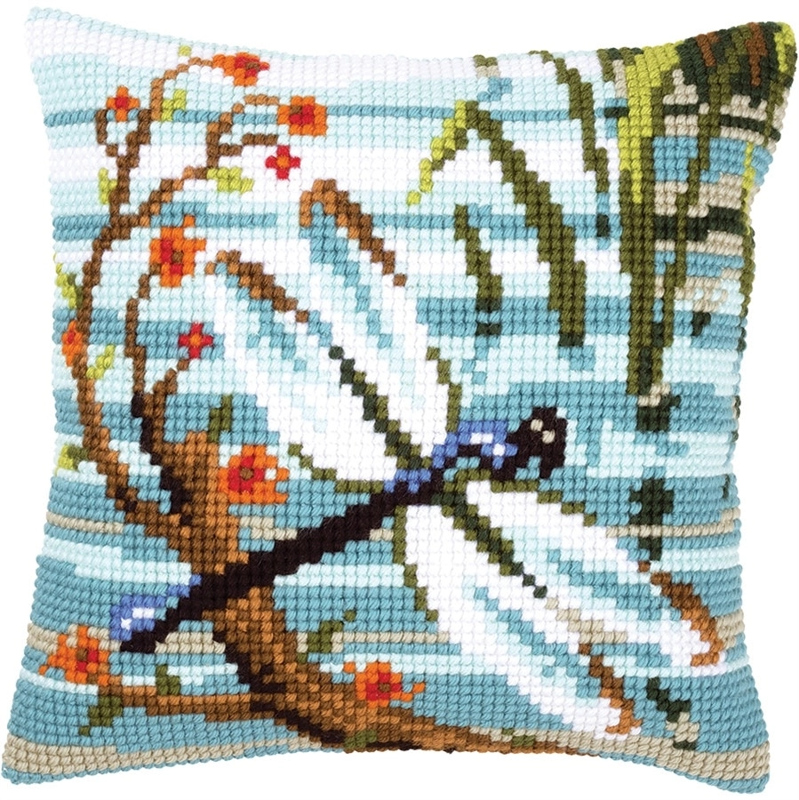 Dragonfly Needlepoint Cushion- Needlework