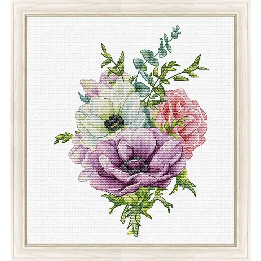 Anemone Cross Stitch- Needlework