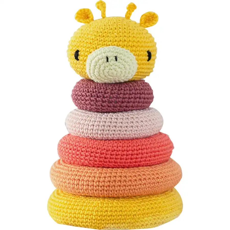 Giraffe Stacking Rings Crochet- Needlework