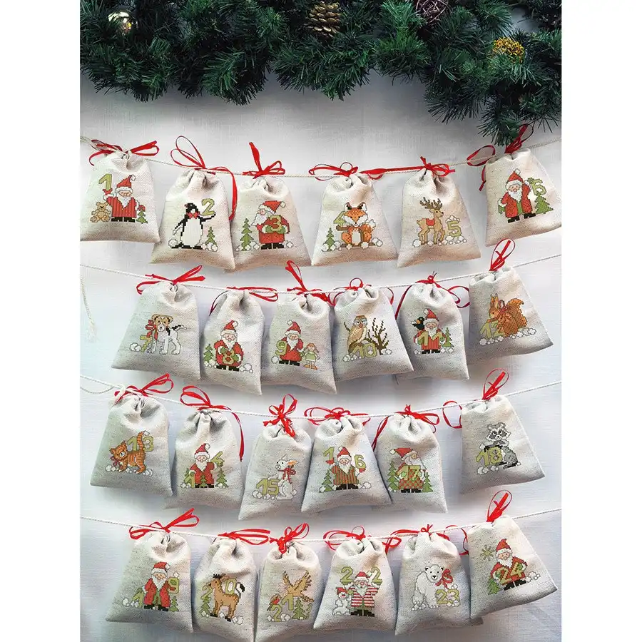 Christmas Motifs Advent Calendar Cross Stitch- Needlework