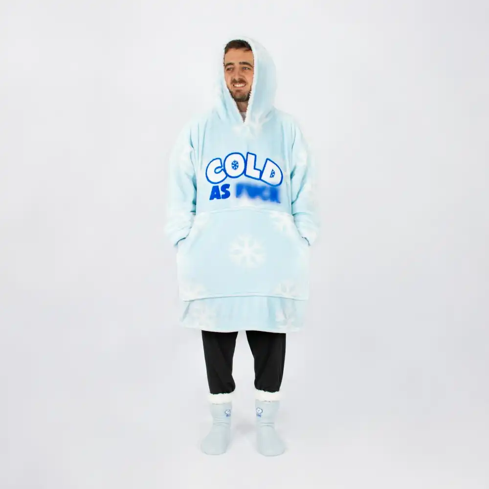 Cold AF Blue Oversized Blanket Hoodie