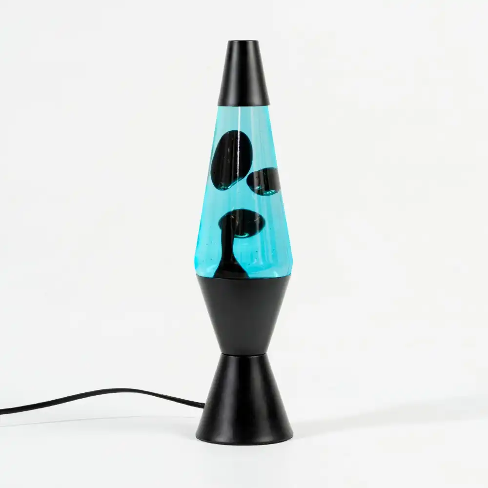 Matte Black & Blue Liquid Lava Lamp