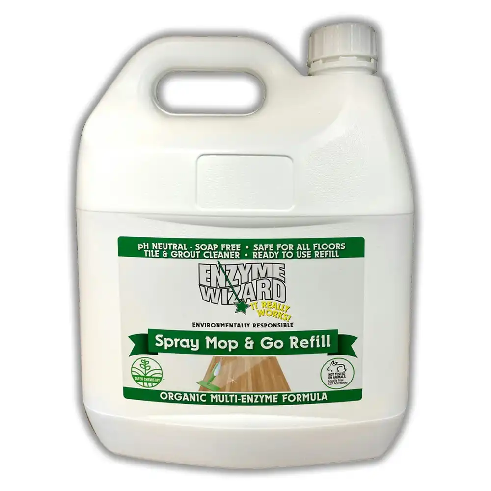Enzyme Wizard Spray Mop & Go Refill 4L Hard Floor/Surface Tile/Wood Cleaner