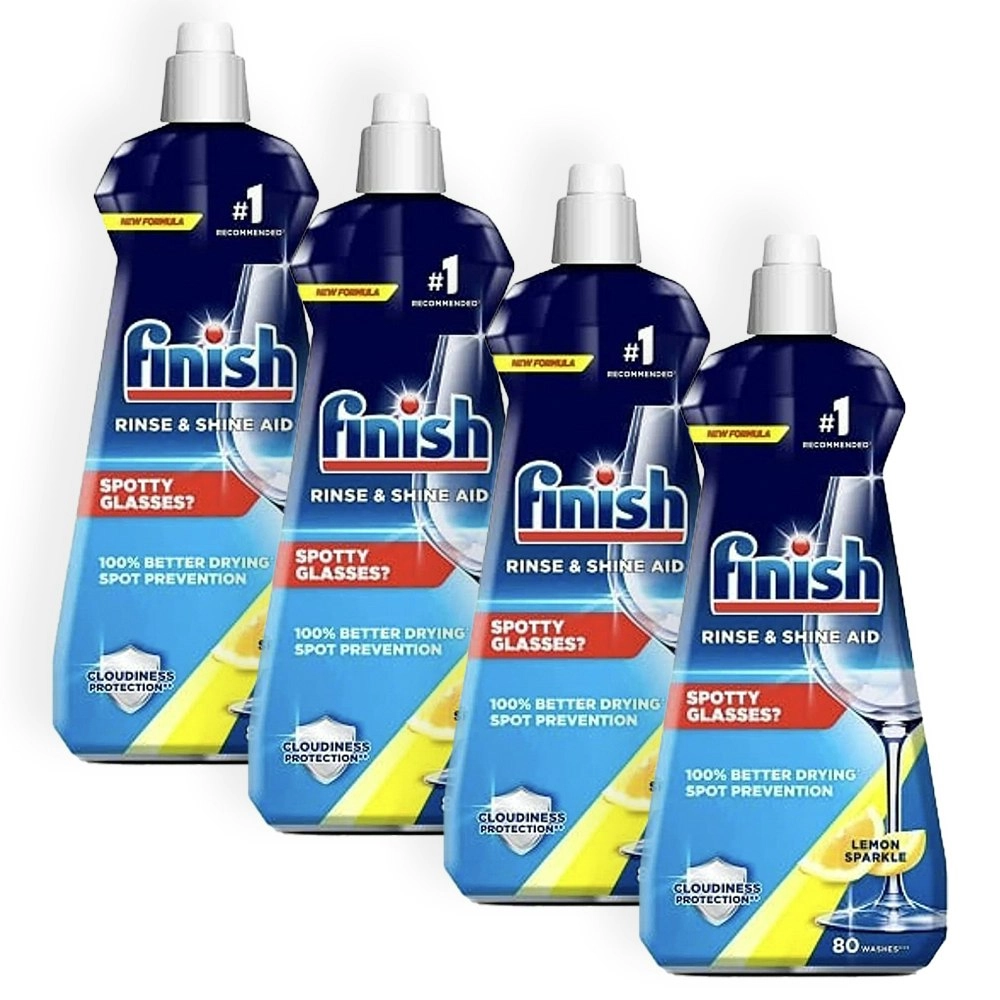 4PK Finish Rinse & Shine Aid Spot Prevention For Dish Washer Lemon Sparkle