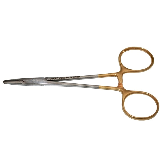 Adler Halsey Needle Holder, 13cm, Straight, Stainless Steel, with Tungsten Carbide, Each (24.144.13)