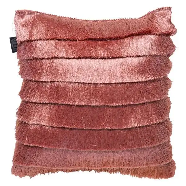 Fringy Coral Filled Cushion 40cm x 40cm By Bedding House