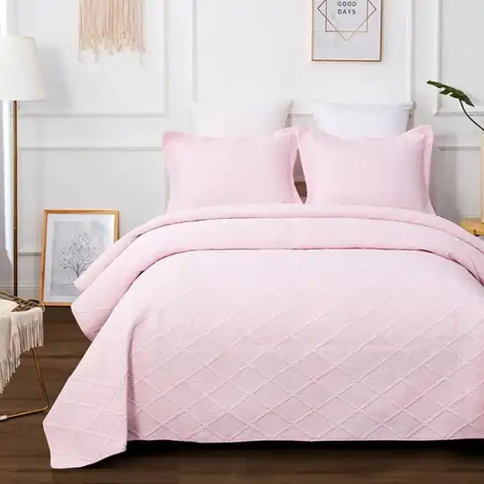 Blush Pink Coverlet Set by Classic Quilts