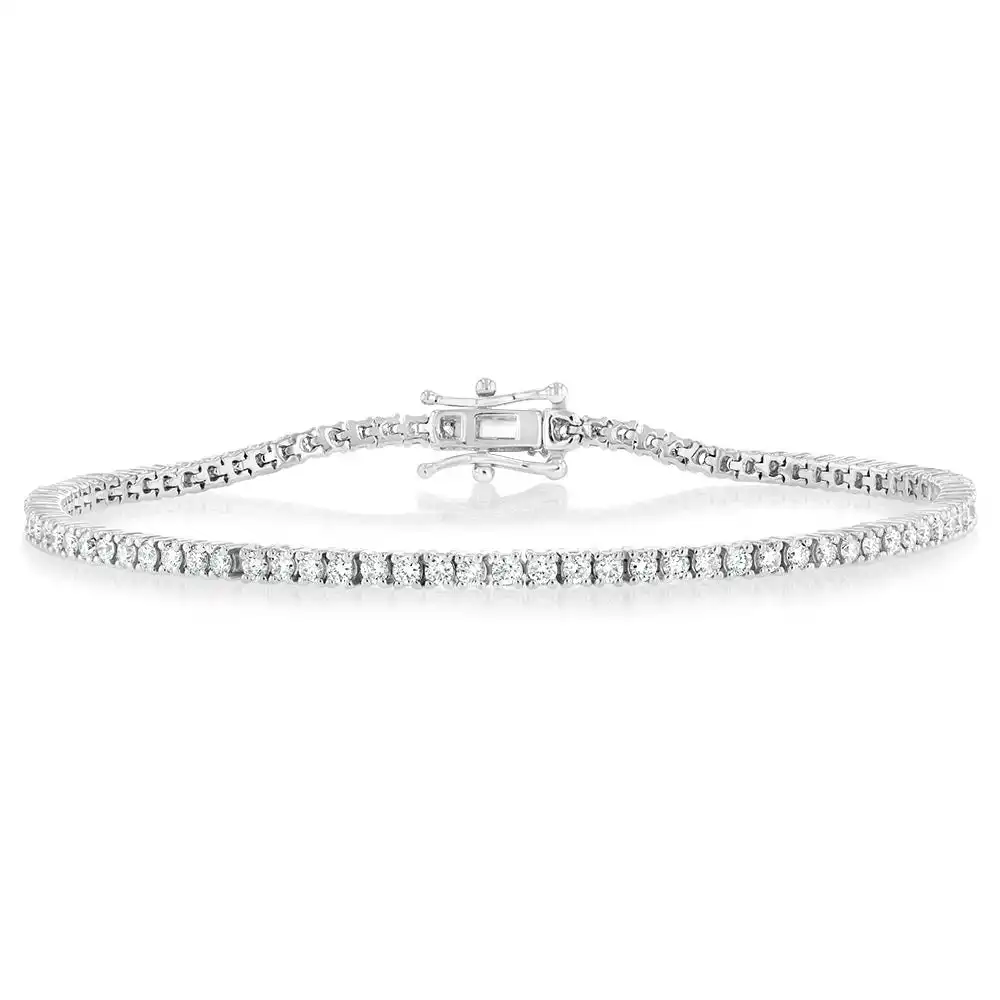 Luminesce Lab Grown 2 Carat Diamond Tennis Bracelet in Sterling Silver