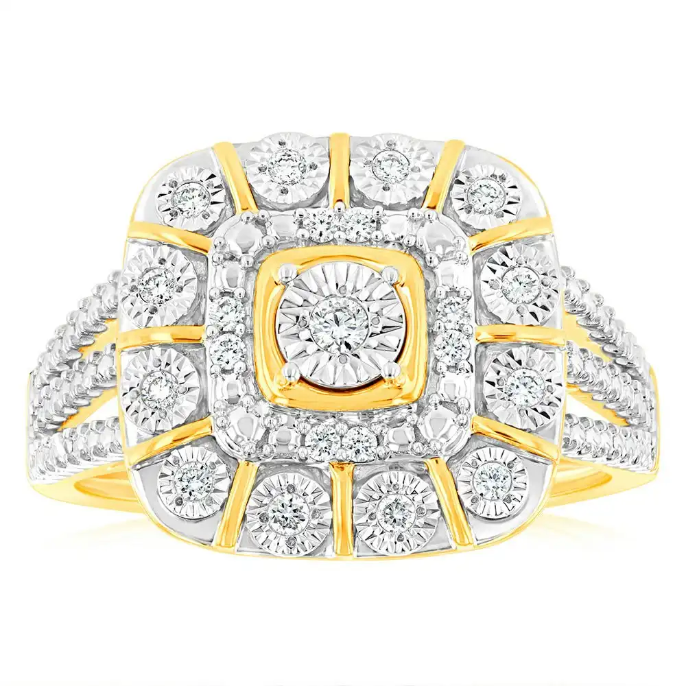 Luminesce Lab Grown 1/6 Carat Diamond Ring in 9ct Yellow Gold