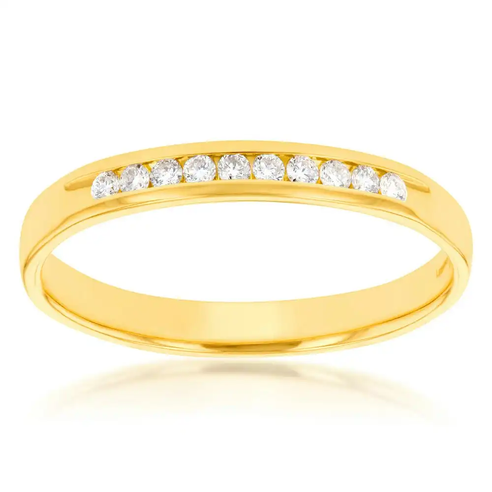 Luminesce Lab Grown Diamond 10-14pt Eternity Ring in 9ct Yellow Gold