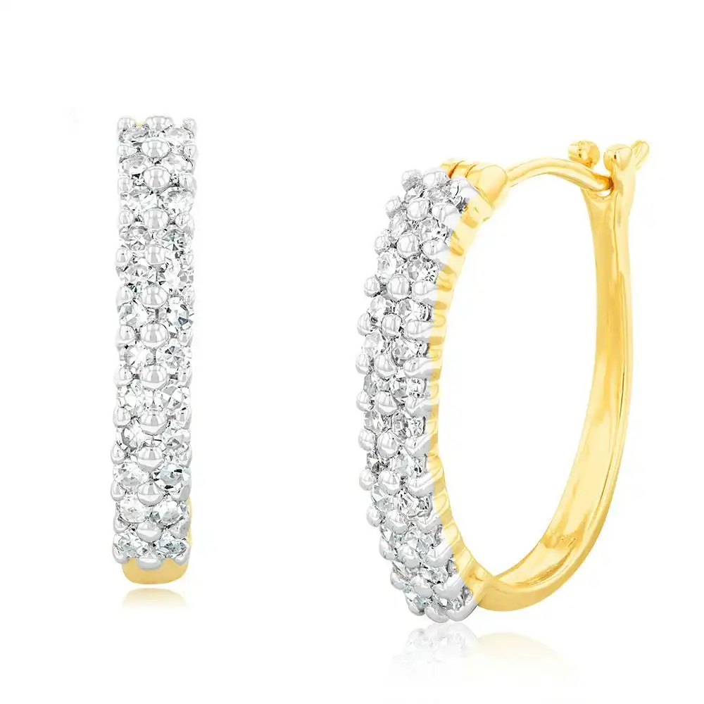 Luminesce Lab Grown 1/3 Carat Diamond Hoop Earrings in 9ct Yellow Gold