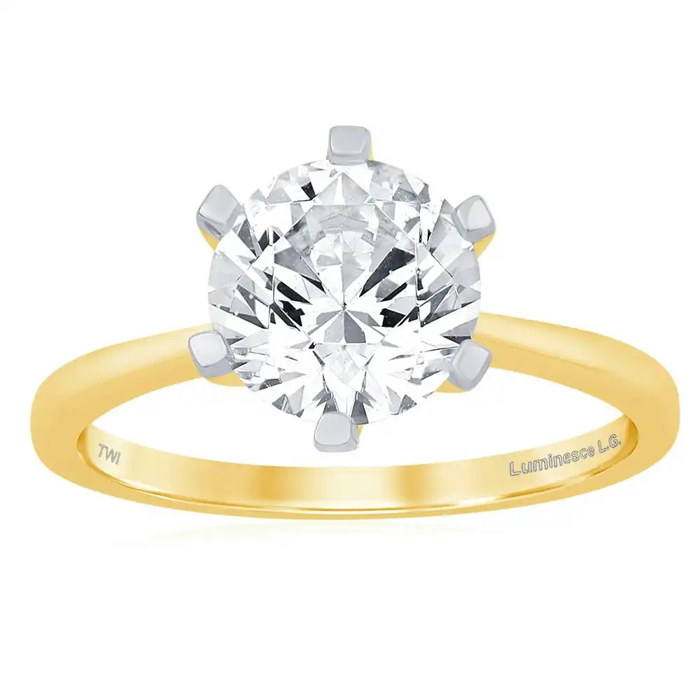 Luminesce Lab Grown 3 Carat Certified Engagement Ring in 18ct Yellow Gold