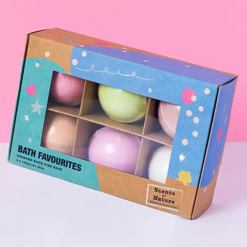 SCENTS OF NATURE Bath Favourites Scented Bath Fizz Pack 6 X 100g