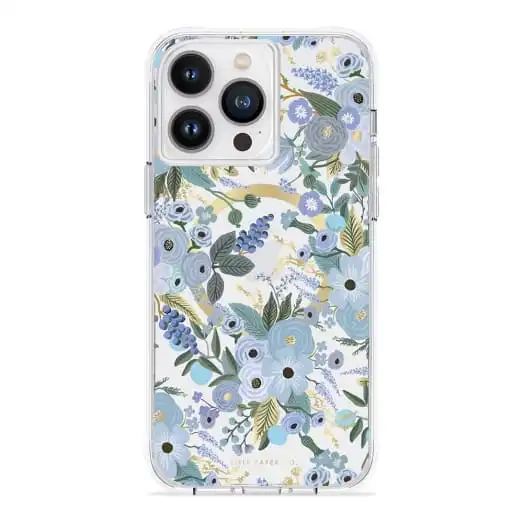Case-Mate Rifle Paper MagSafe Case For iPhone 15 Pro - Garden Party Blue