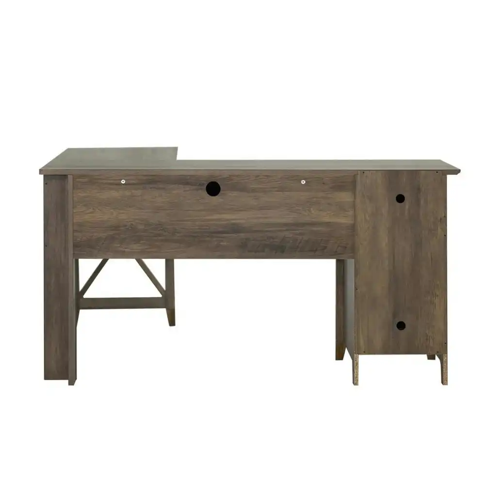 Axel L-shaped Executive Computer Working Home Office Desk Rustic Oak
