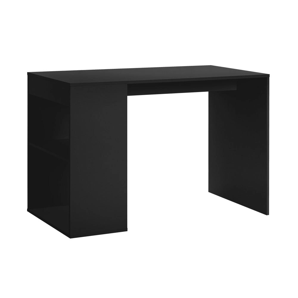 Design Square Nicky Study Computer Working Home Office Desk W/ 2-Shelves Black