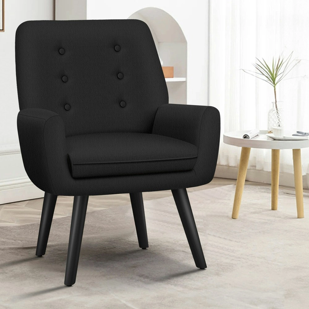 Alfordson Armchair Lounge Accent Chair Fabric Black