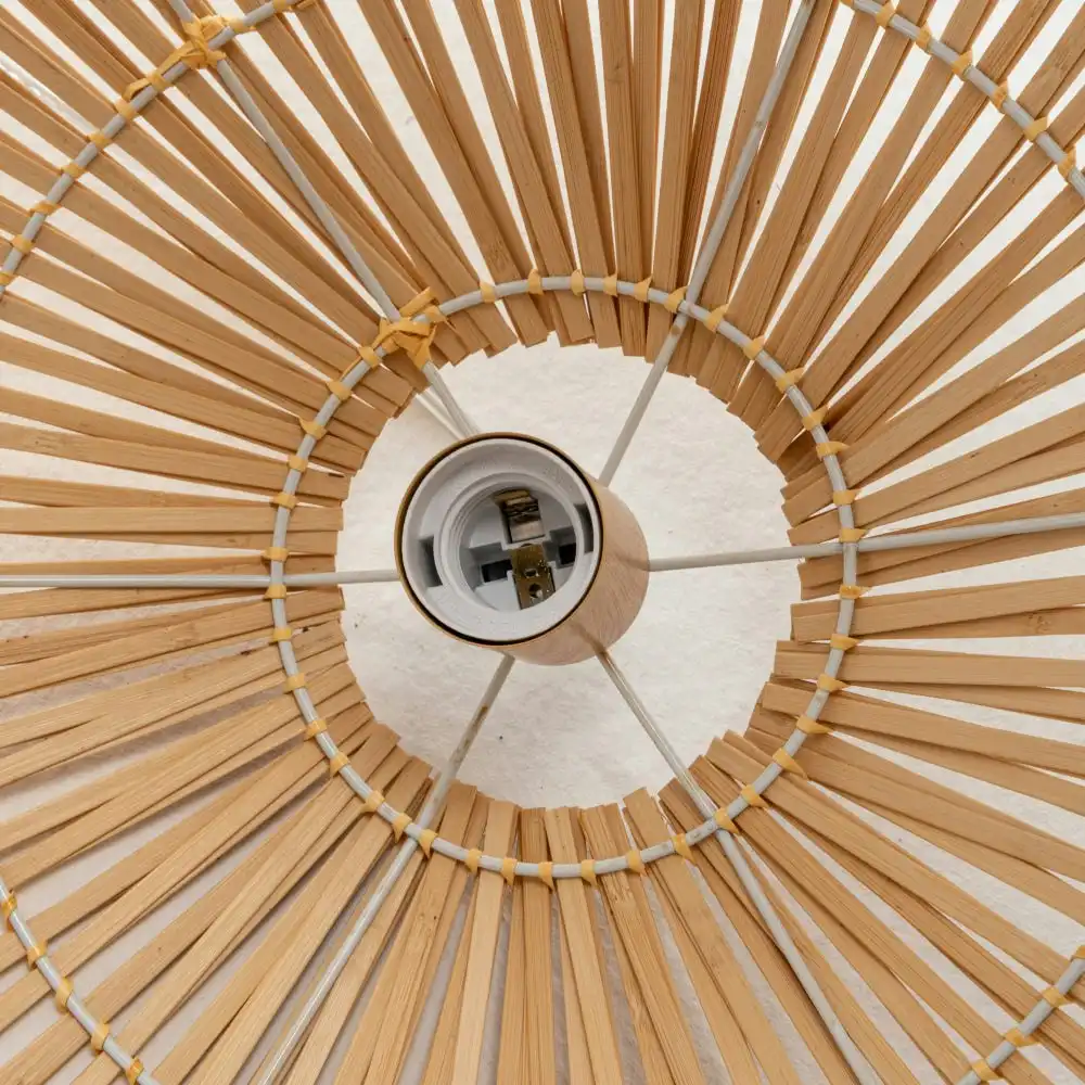 New Oriental Natural Hand-Woven Bamboo Cage Shaped Hanging Light Pendant Lamp