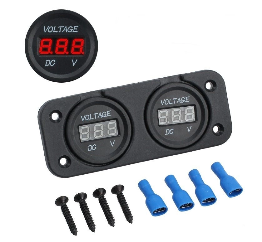 Digital LED Volt Meter Dual Battery Monitor Boat Voltage Marine Gauge DC 12V-24V