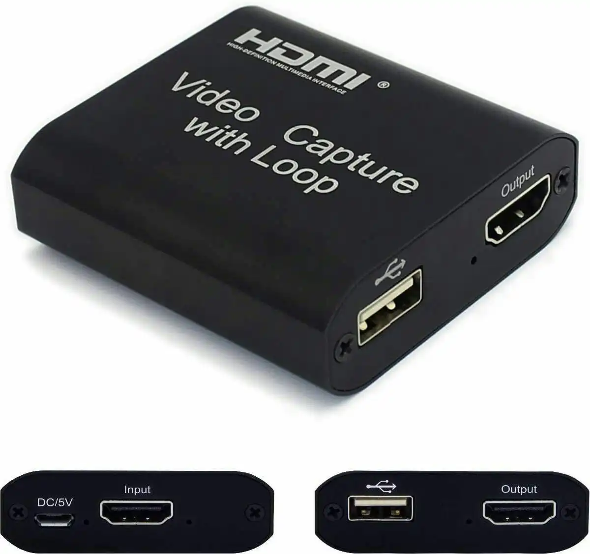 4K HDMI Video Capture Card HDMI to USB 2.0 Video Capture with Loop Out