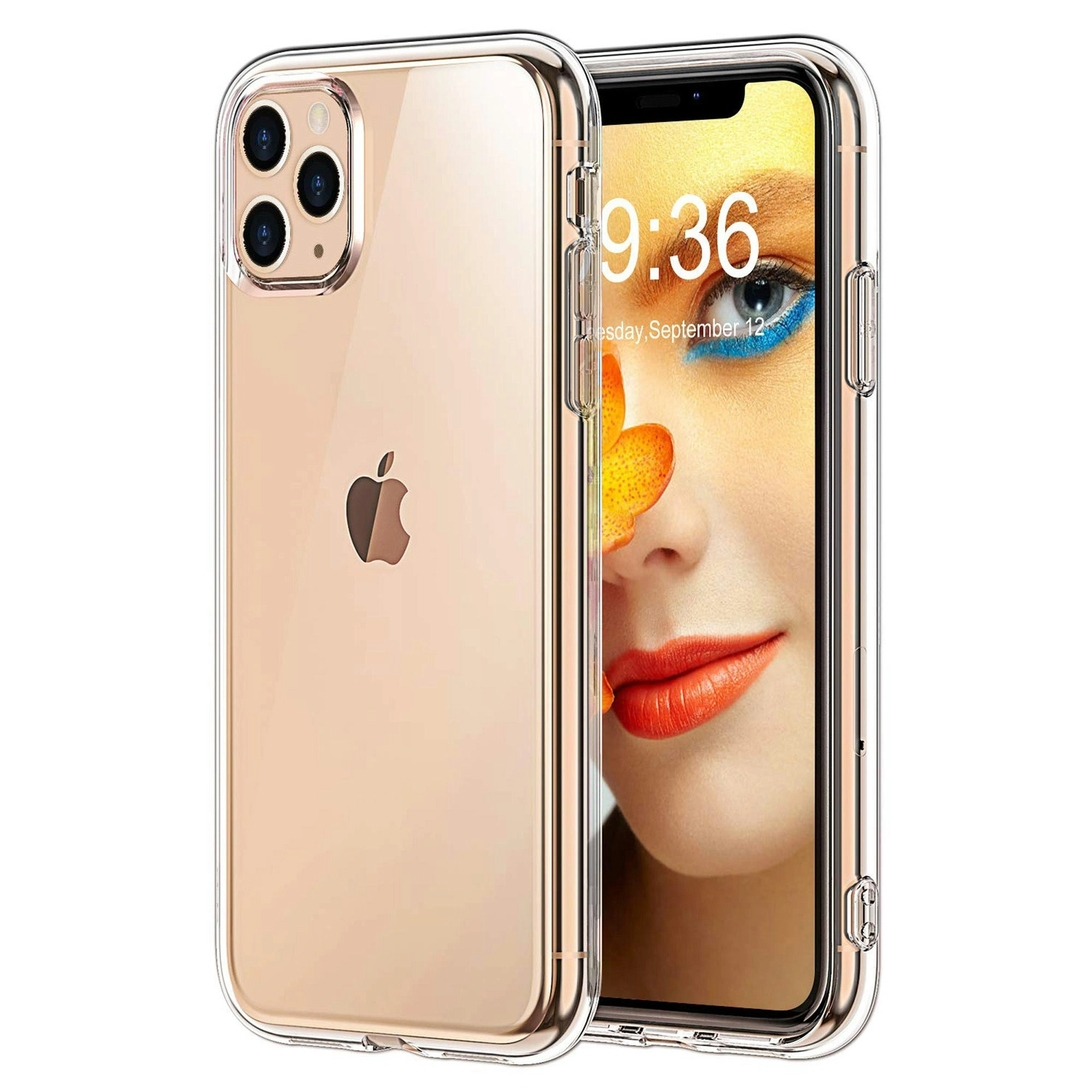 MEZON Apple iPhone 11 Pro Max (6.5") Ultra Slim Premium Crystal Clear TPU Gel Back Case – Wireless Charging Compatible