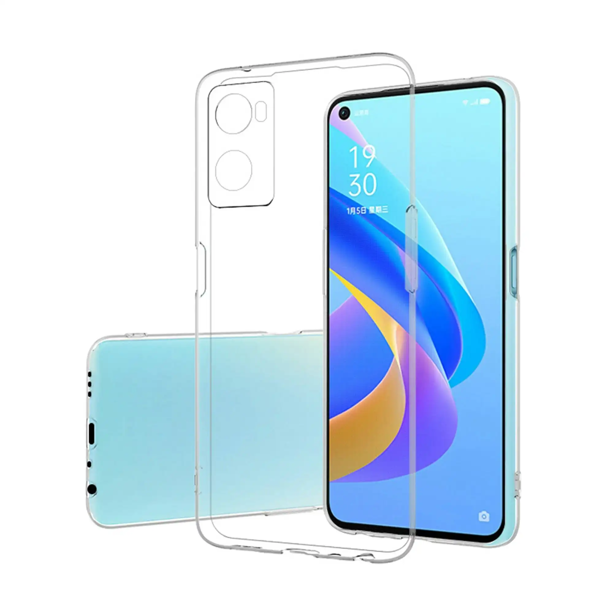 MEZON OPPO A96 Ultra Slim Crystal Clear Premium TPU Gel Back Case – Shock Absorption, Wireless Charging Compatible