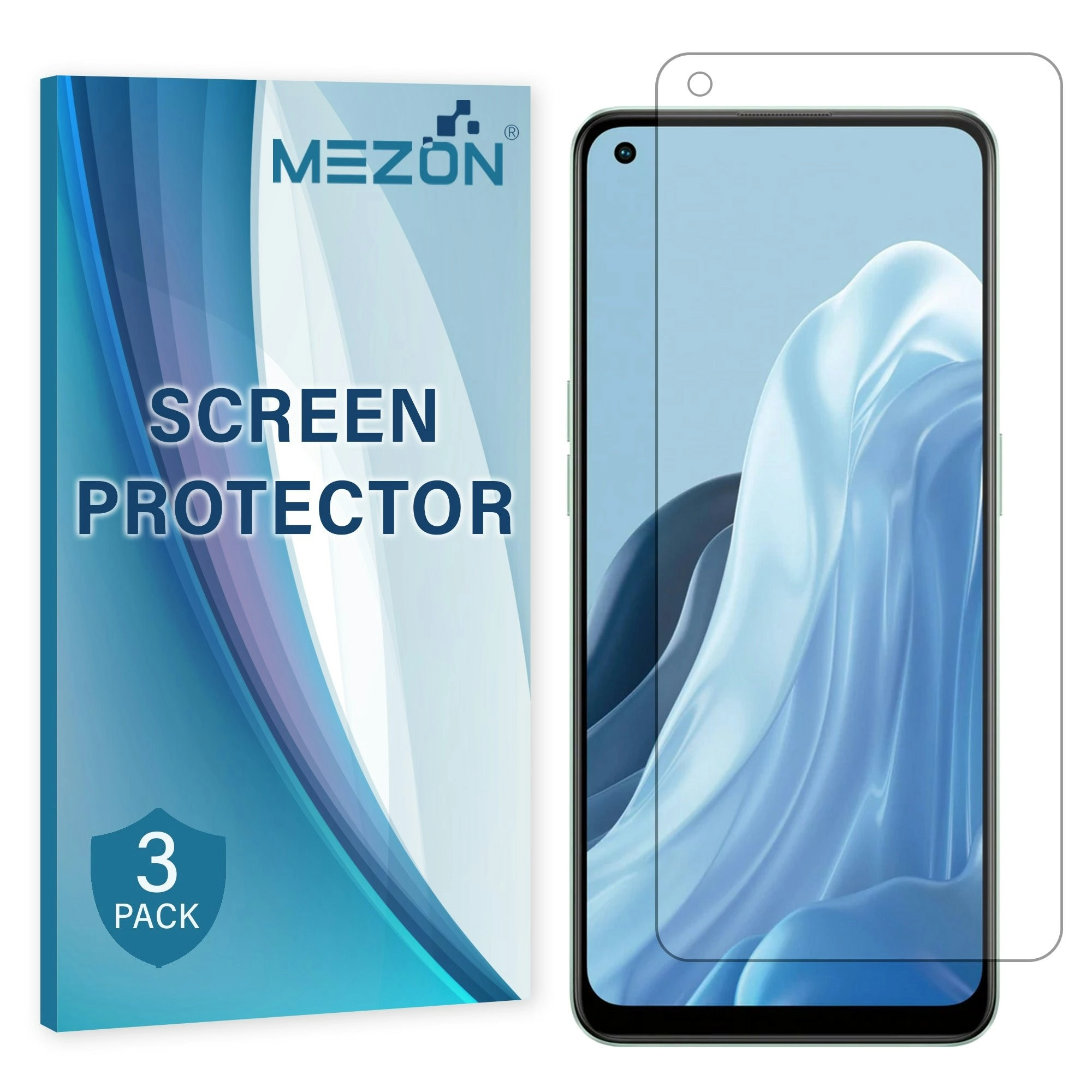 [3 Pack] MEZON OPPO Reno8 Lite 5G Ultra Clear Screen Protector Case Friendly Film (OPPO Reno8 Lite, Clear)