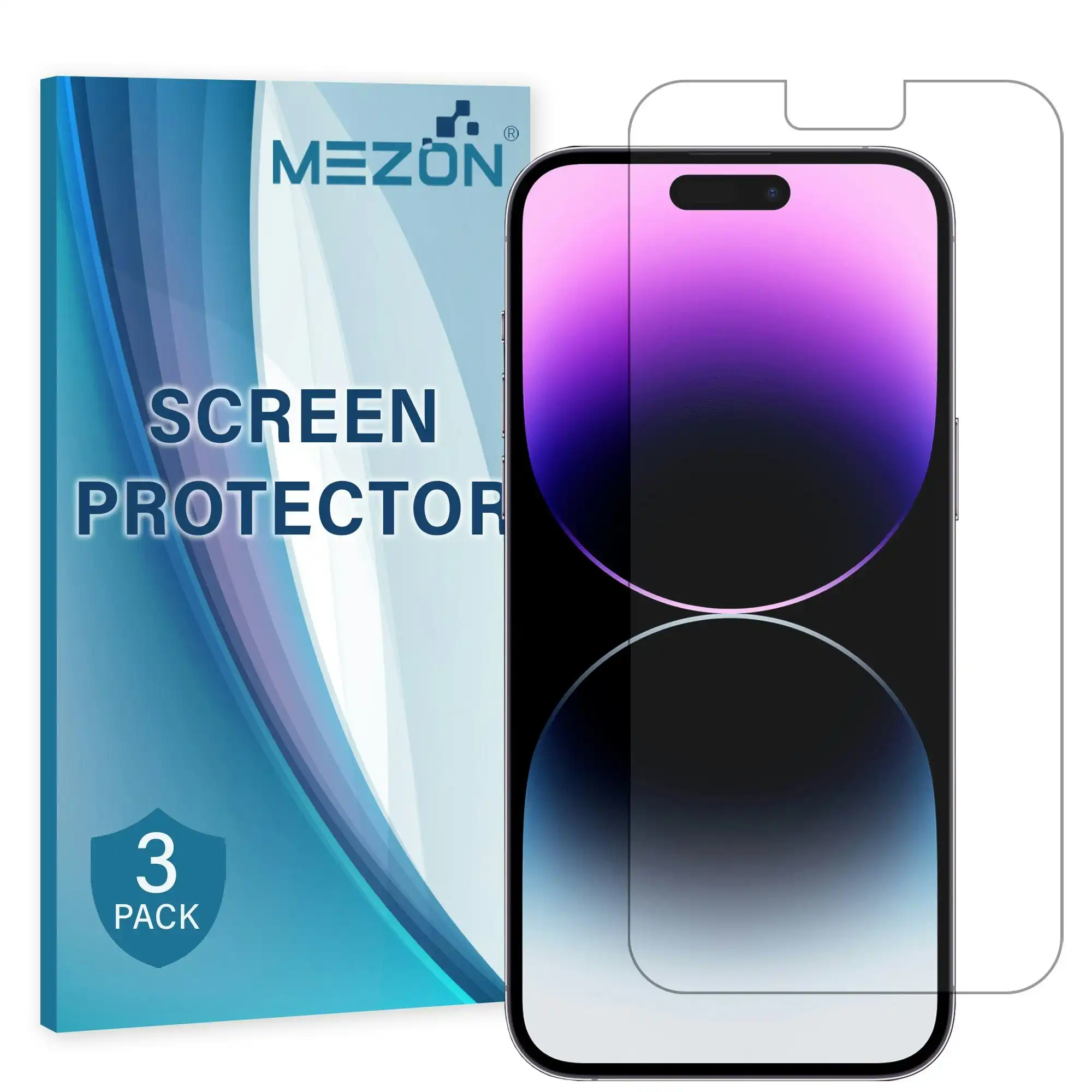 [3 Pack] MEZON Ultra Clear Film for iPhone 14 Pro Max (6.7") Premium Case Friendly Screen Protector