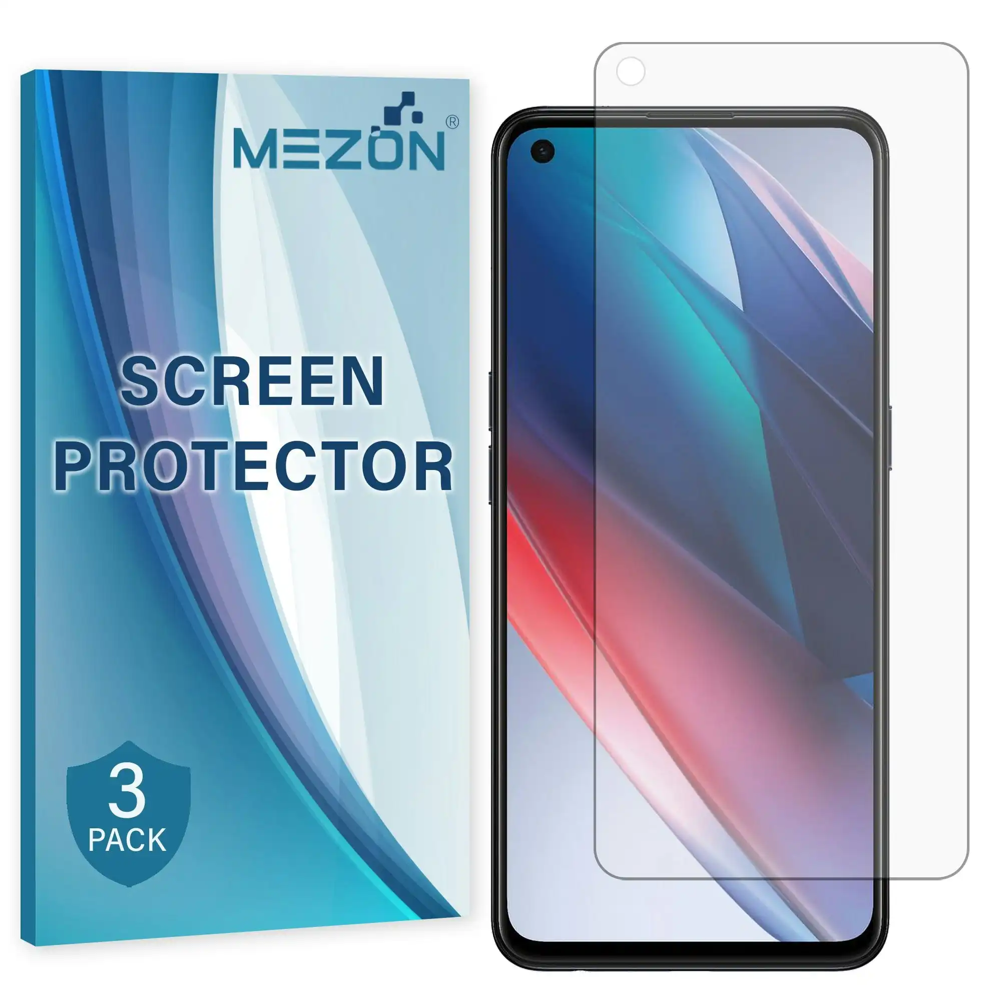 [3 Pack] MEZON OPPO Find X5 Lite Ultra Clear Screen Protector Case Friendly Film (OPPO Find X5 Lite, Clear)