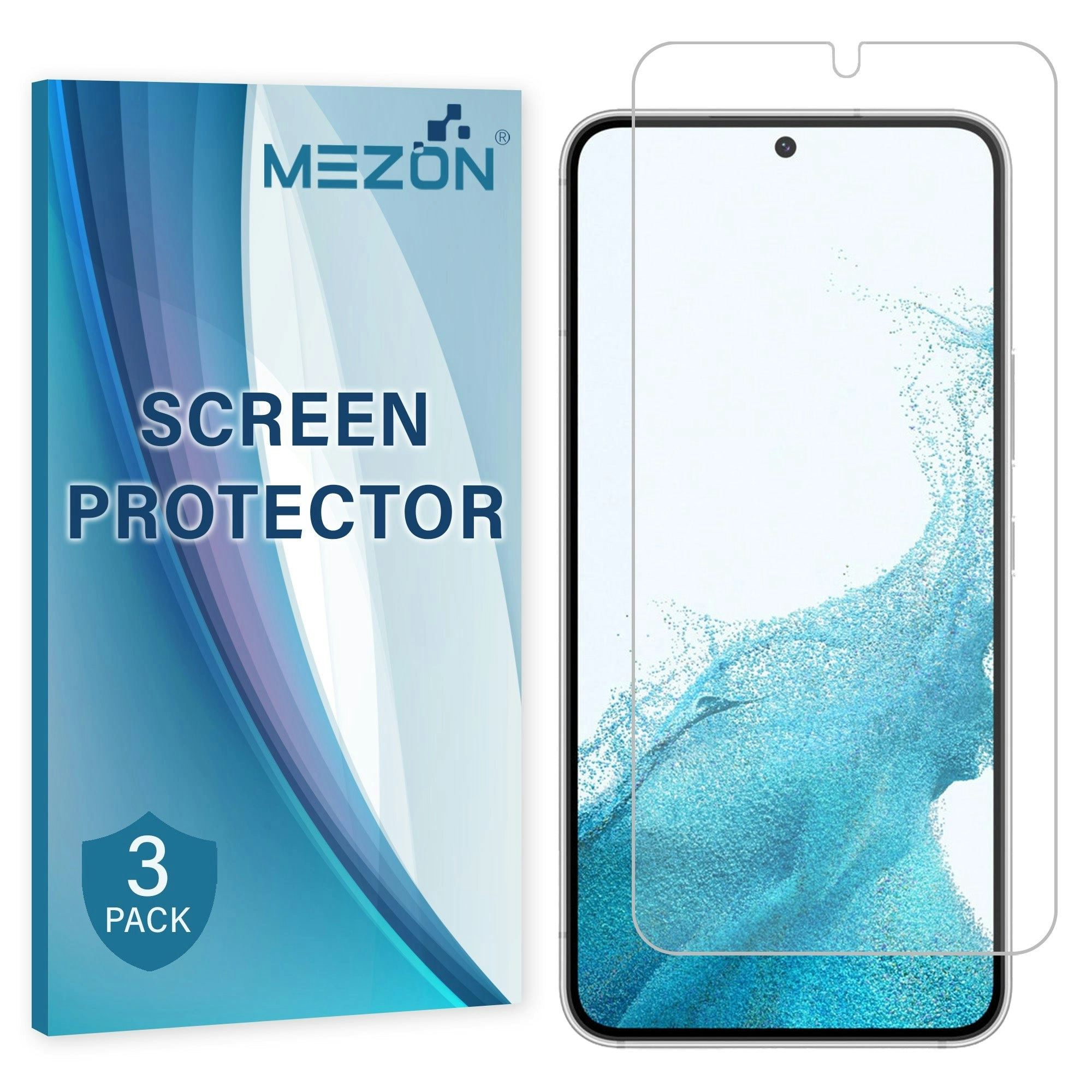 [3 Pack] MEZON Samsung Galaxy S22 5G Anti-Glare Matte Screen Protector Case Friendly Film (S22 5G, Matte)