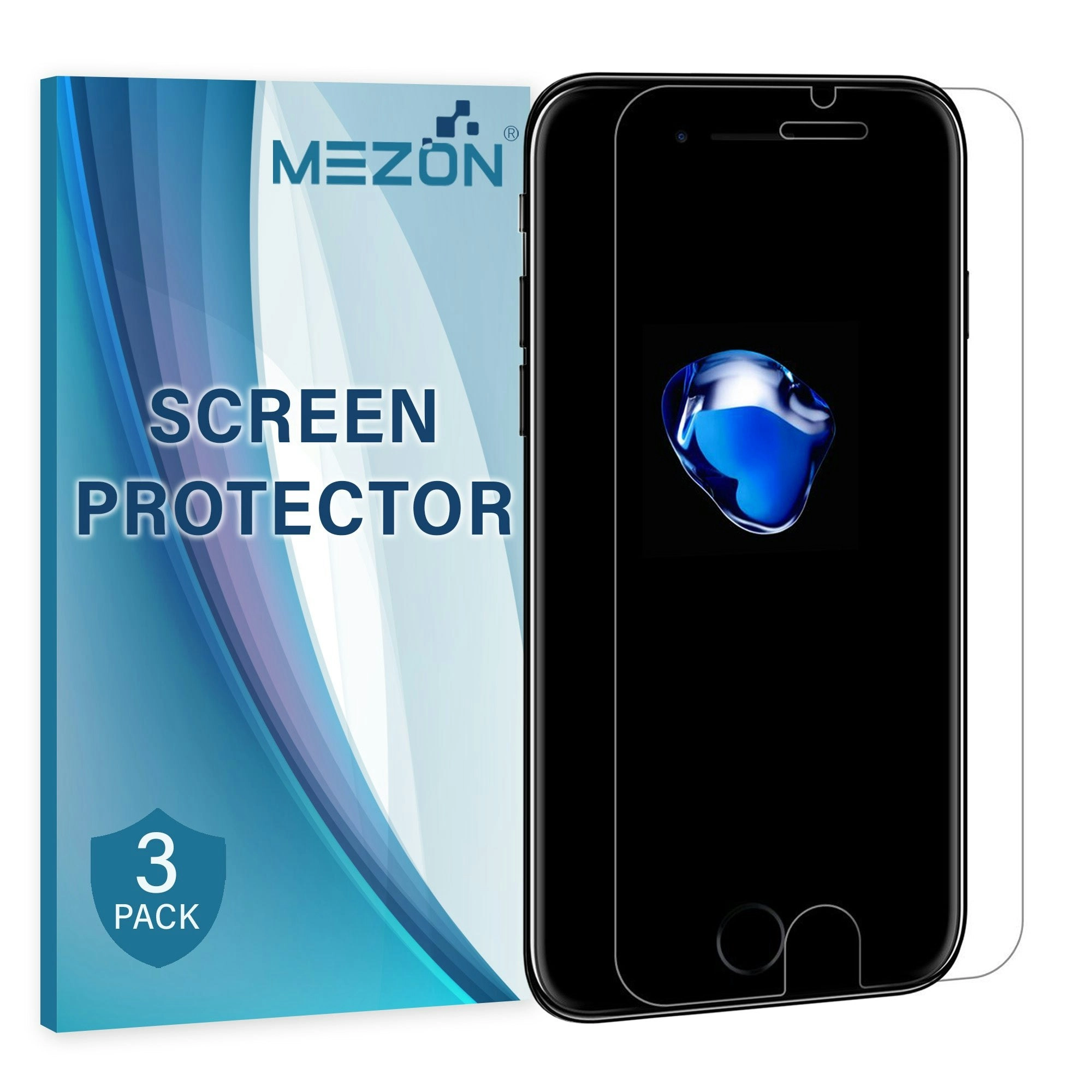 [3 Pack] MEZON Apple iPhone 8 Plus (5.5") Ultra Clear Screen Protector Case Friendly Film (iPhone 8 Plus, Clear)