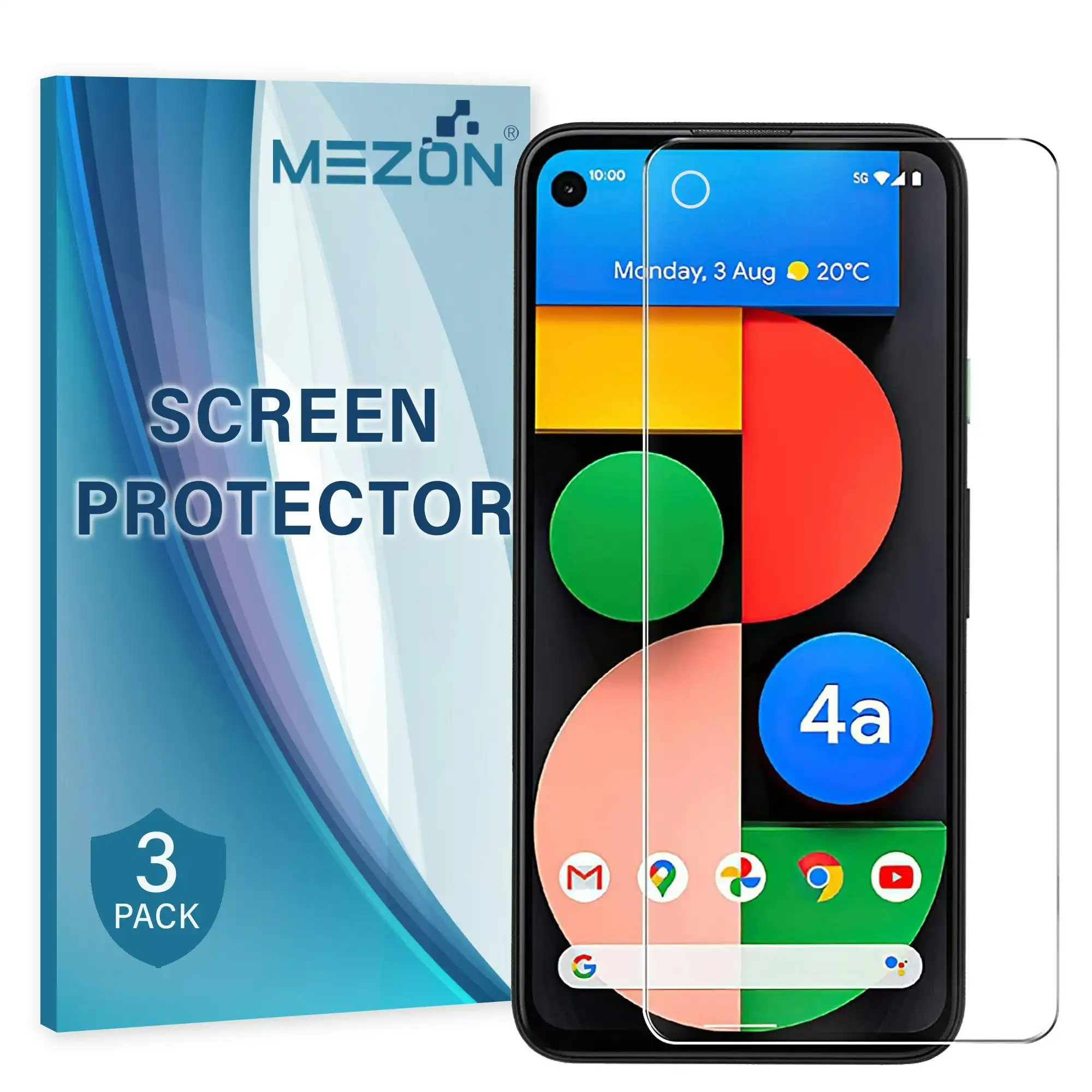 [3 Pack] MEZON Google Pixel 4a 5G (6.2") Anti-Glare Matte Screen Protector Case Friendly Film (Pixel 4a 5G, Matte)