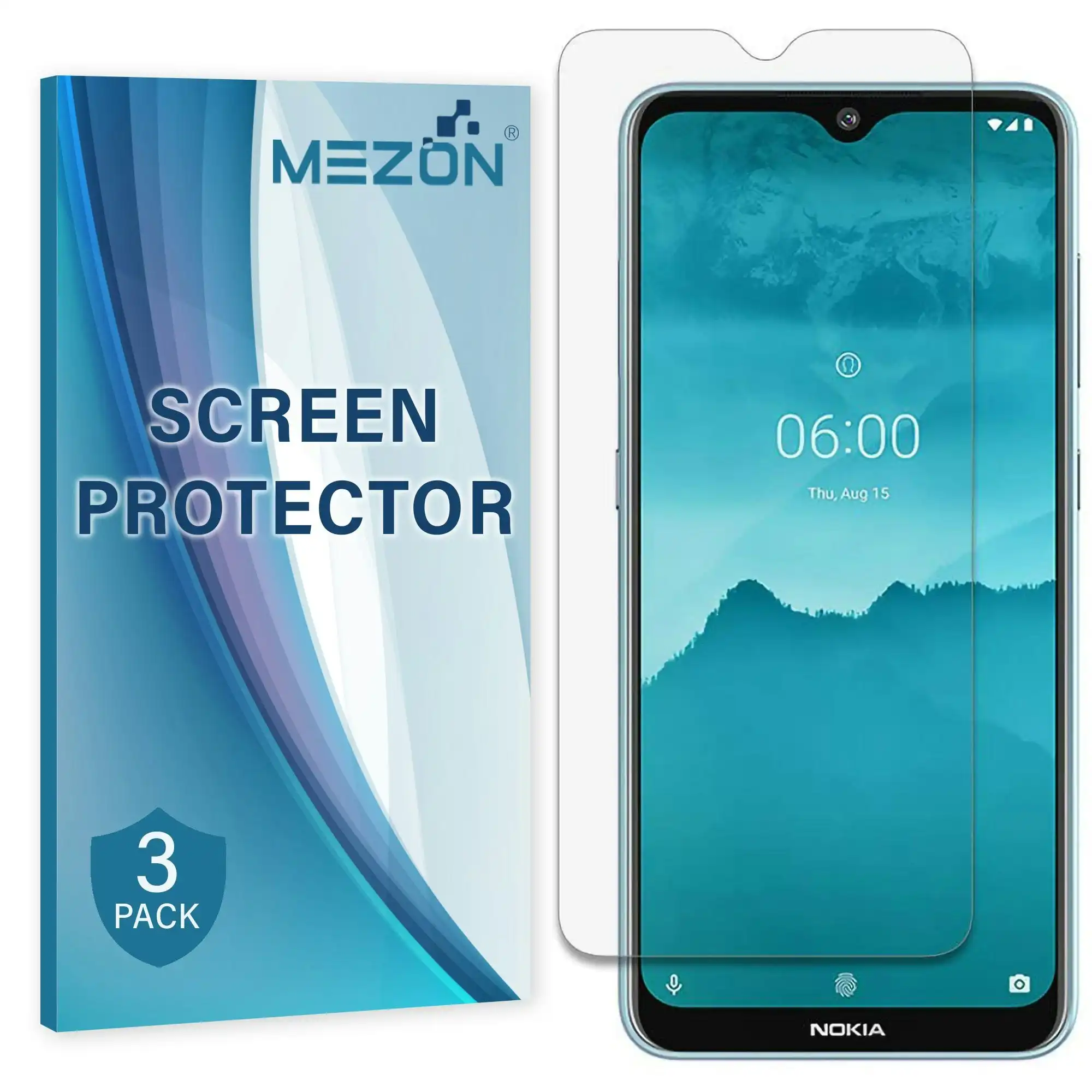 [3 Pack] MEZON Nokia 6.2 Ultra Clear Screen Protector Case Friendly Film (Nokia 6.2, Clear)