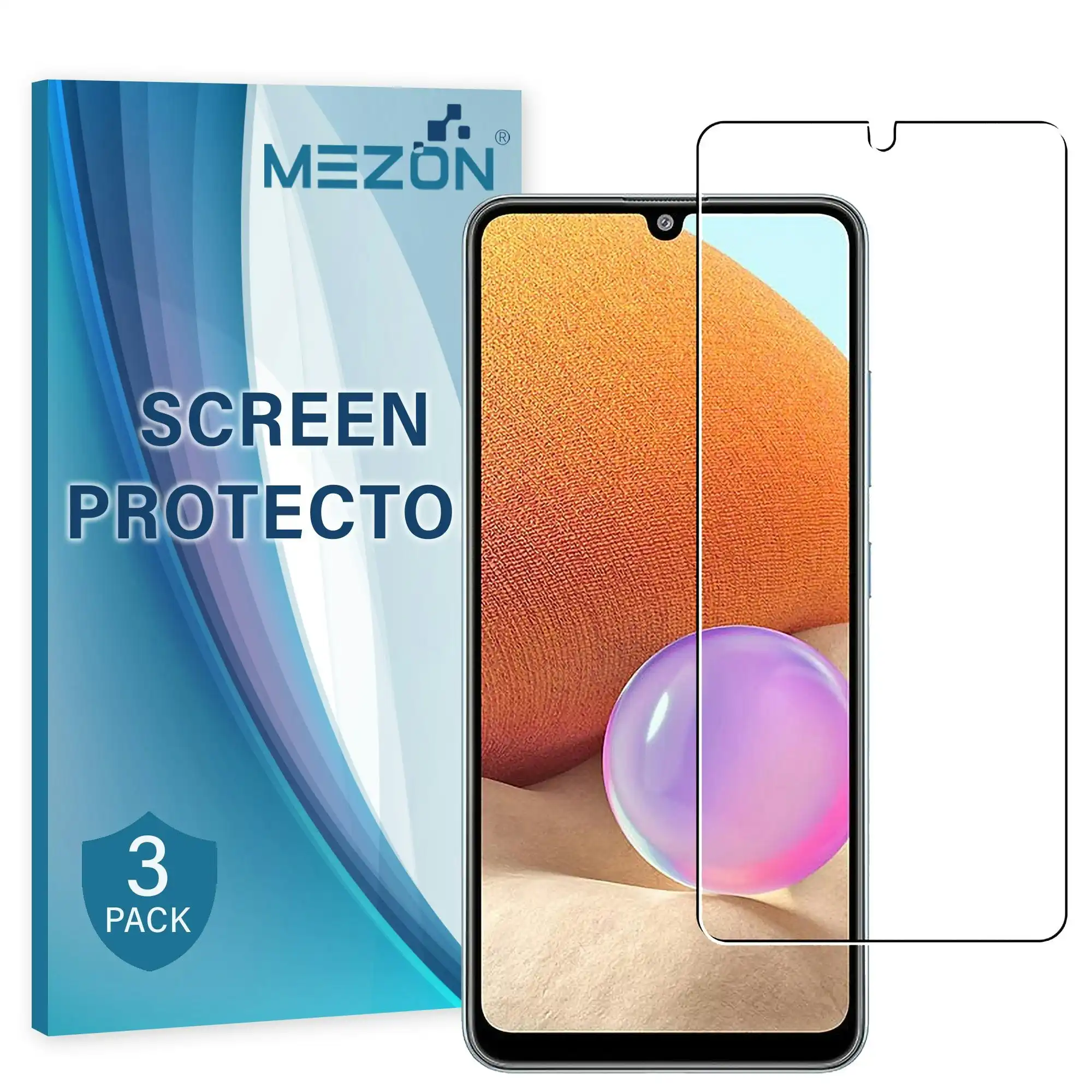 [3 Pack] MEZON Samsung Galaxy A32 4G Anti-Glare Matte Screen Protector Case Friendly Film (A32, Matte)