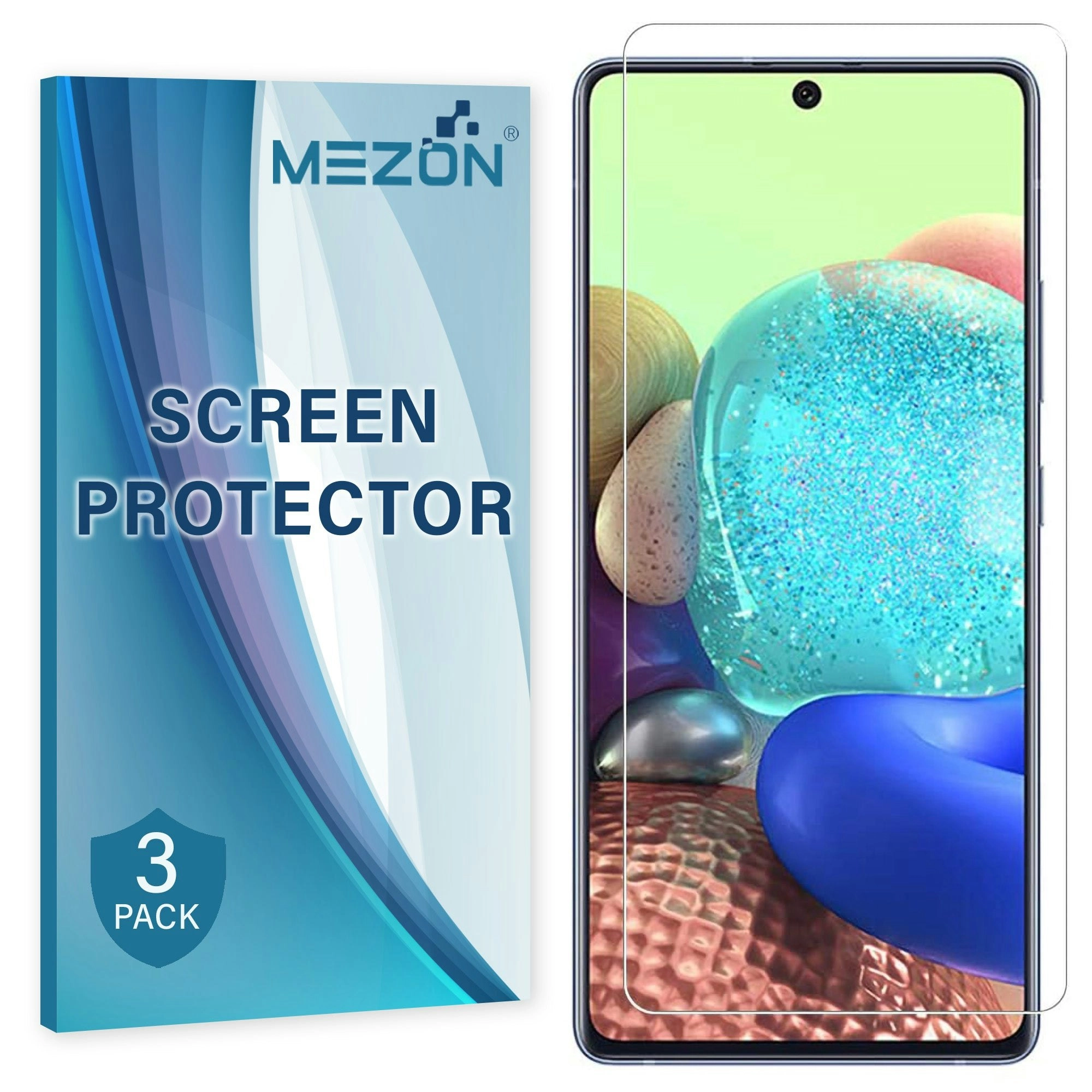 [3 Pack] MEZON Samsung Galaxy A71 Anti-Glare Matte Screen Protector Case Friendly Film (A71, Matte)