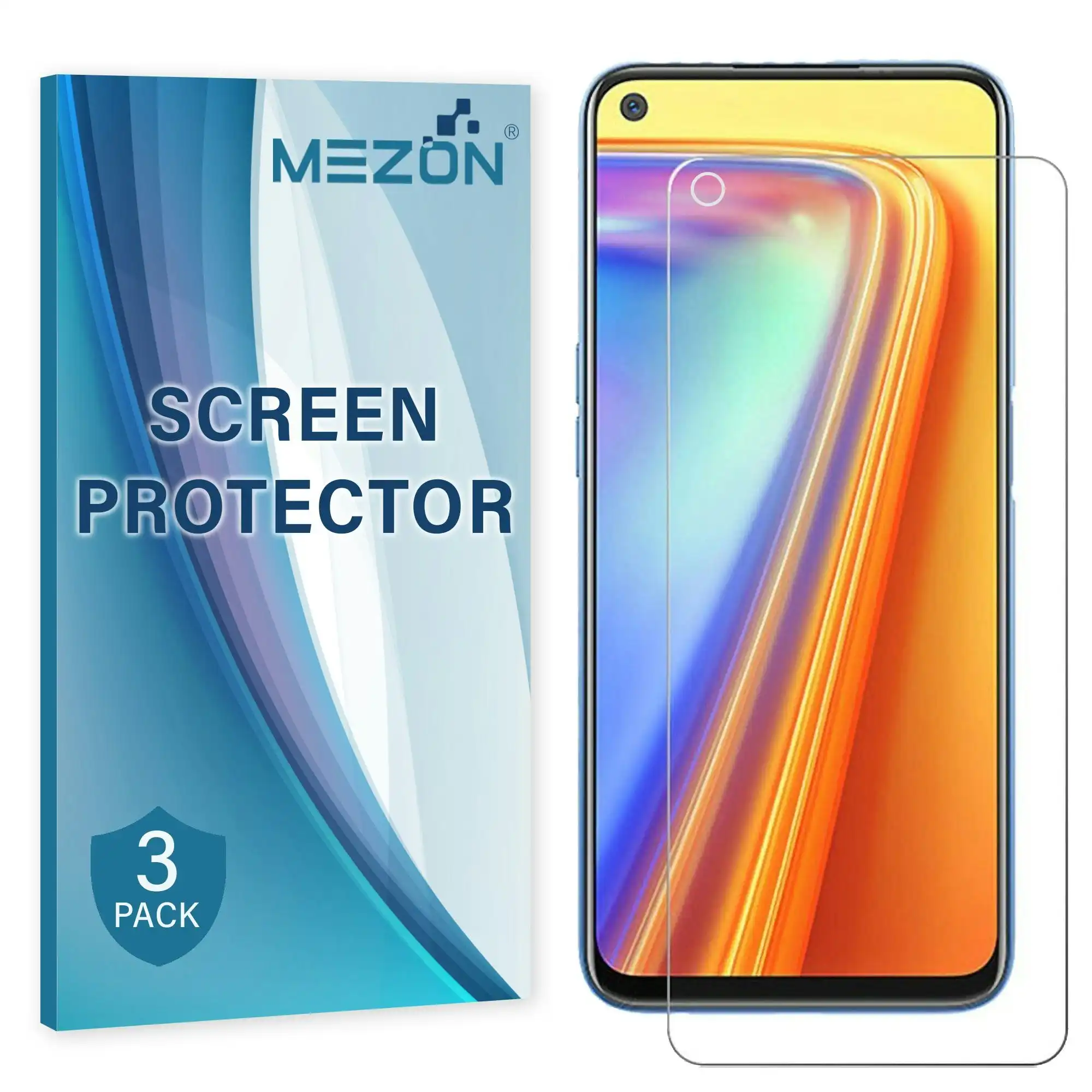 [3 Pack] MEZON Realme 7 5G Anti-Glare Matte Screen Protector Case Friendly Film (Realme 7 5G, Matte)