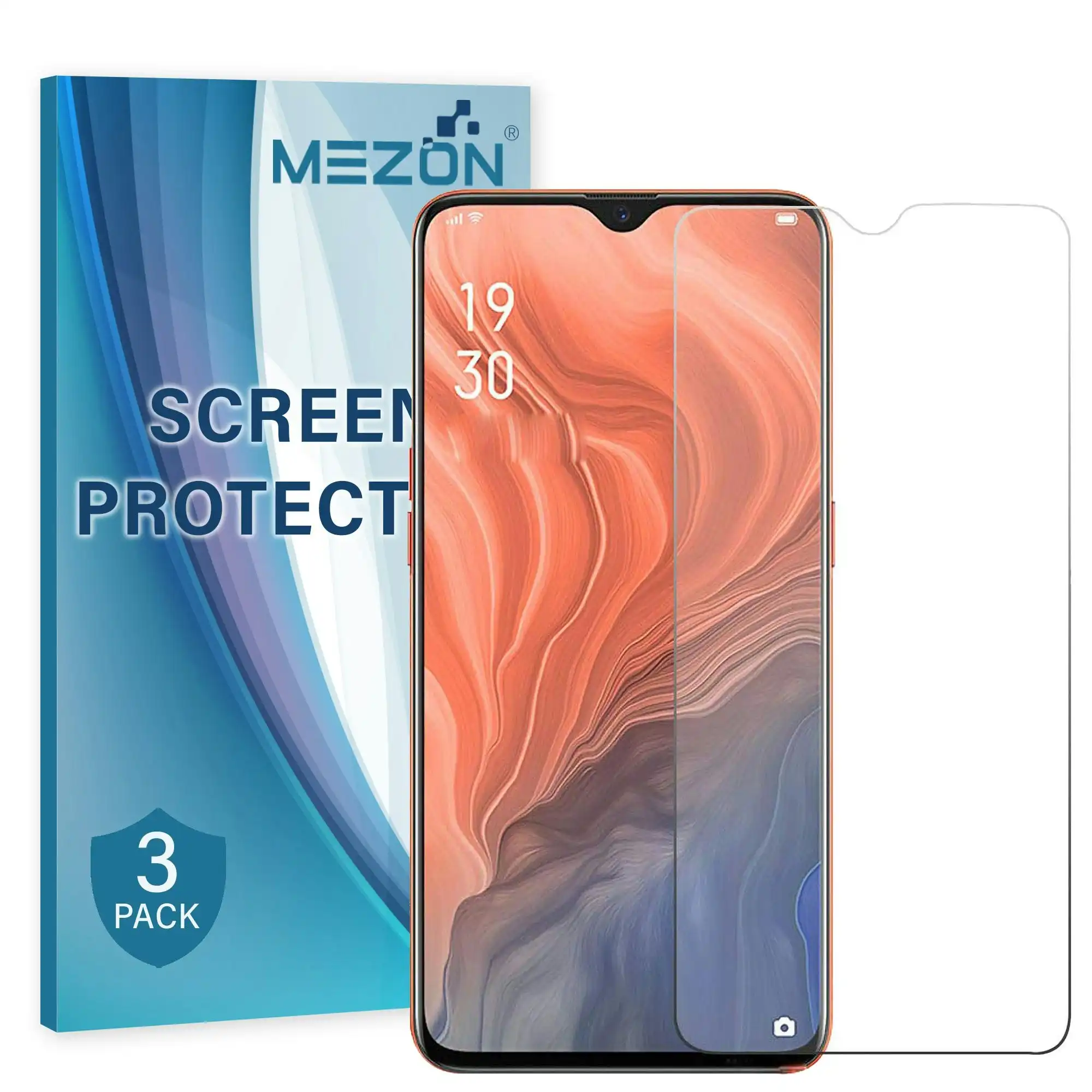 [3 Pack] MEZON Realme C3 Anti-Glare Matte Screen Protector Case Friendly Film (Realme C3, Matte)