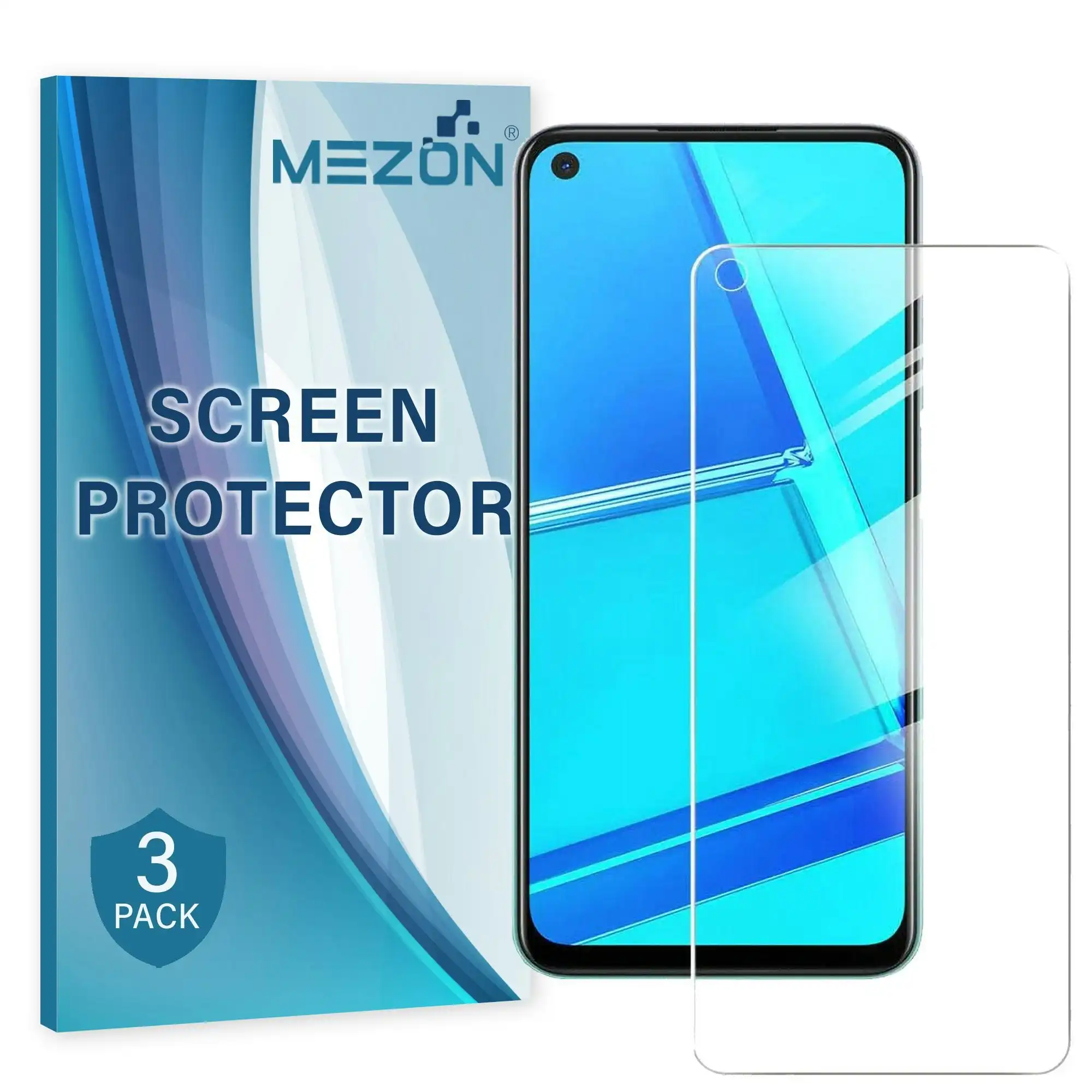 [3 Pack] MEZON Realme 6 Ultra Clear Screen Protector Case Friendly Film (Realme 6, Clear)