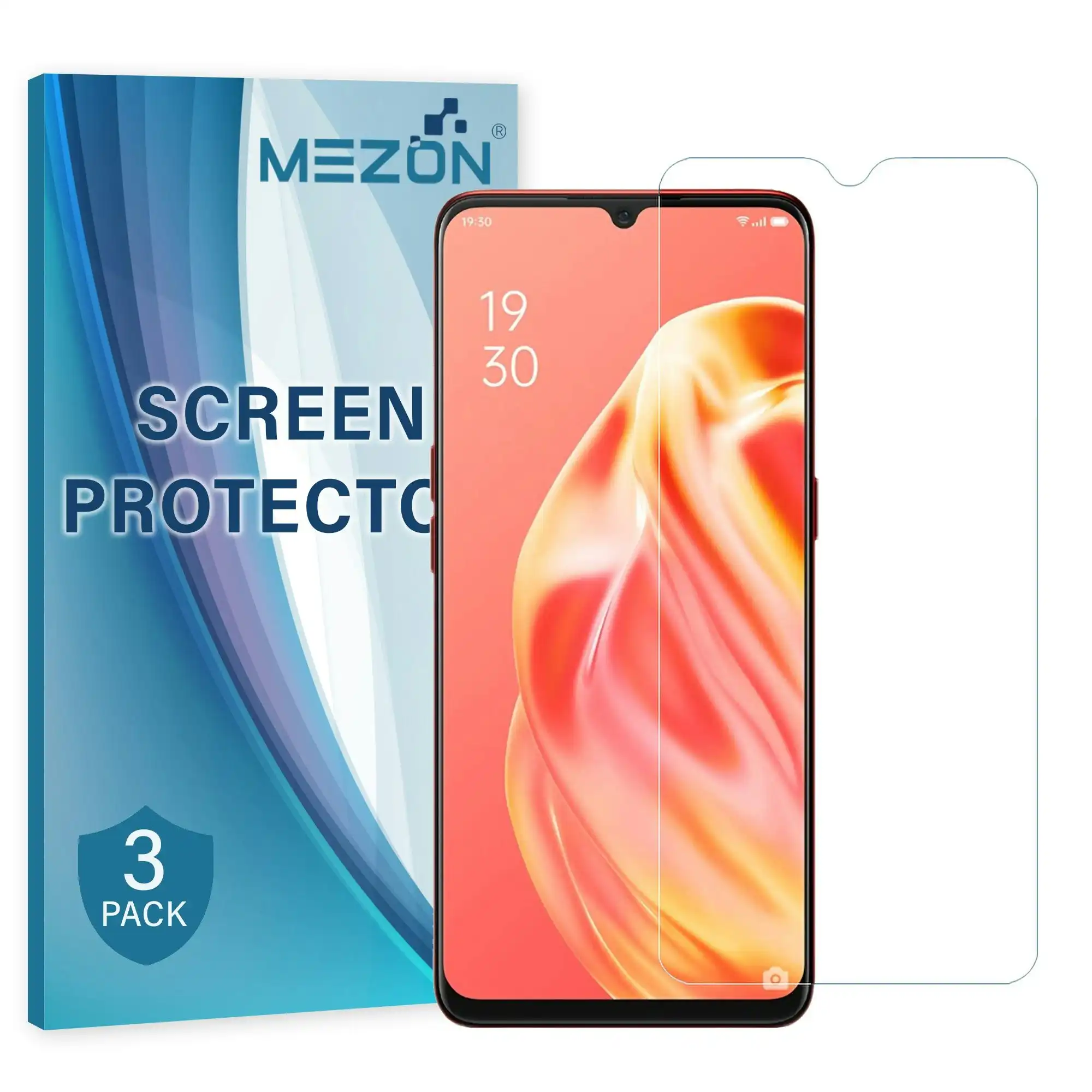 [3 Pack] MEZON Vivo S1 Ultra Clear Screen Protector Case Friendly Film (Vivo S1, Clear)