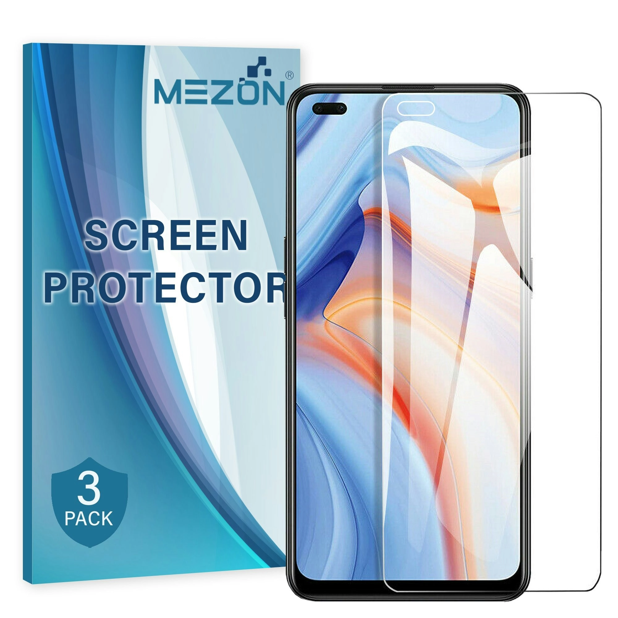 [3 Pack] MEZON OPPO Reno4 5G Anti-Glare Matte Screen Protector Case Friendly Film (Reno4 5G, Matte)