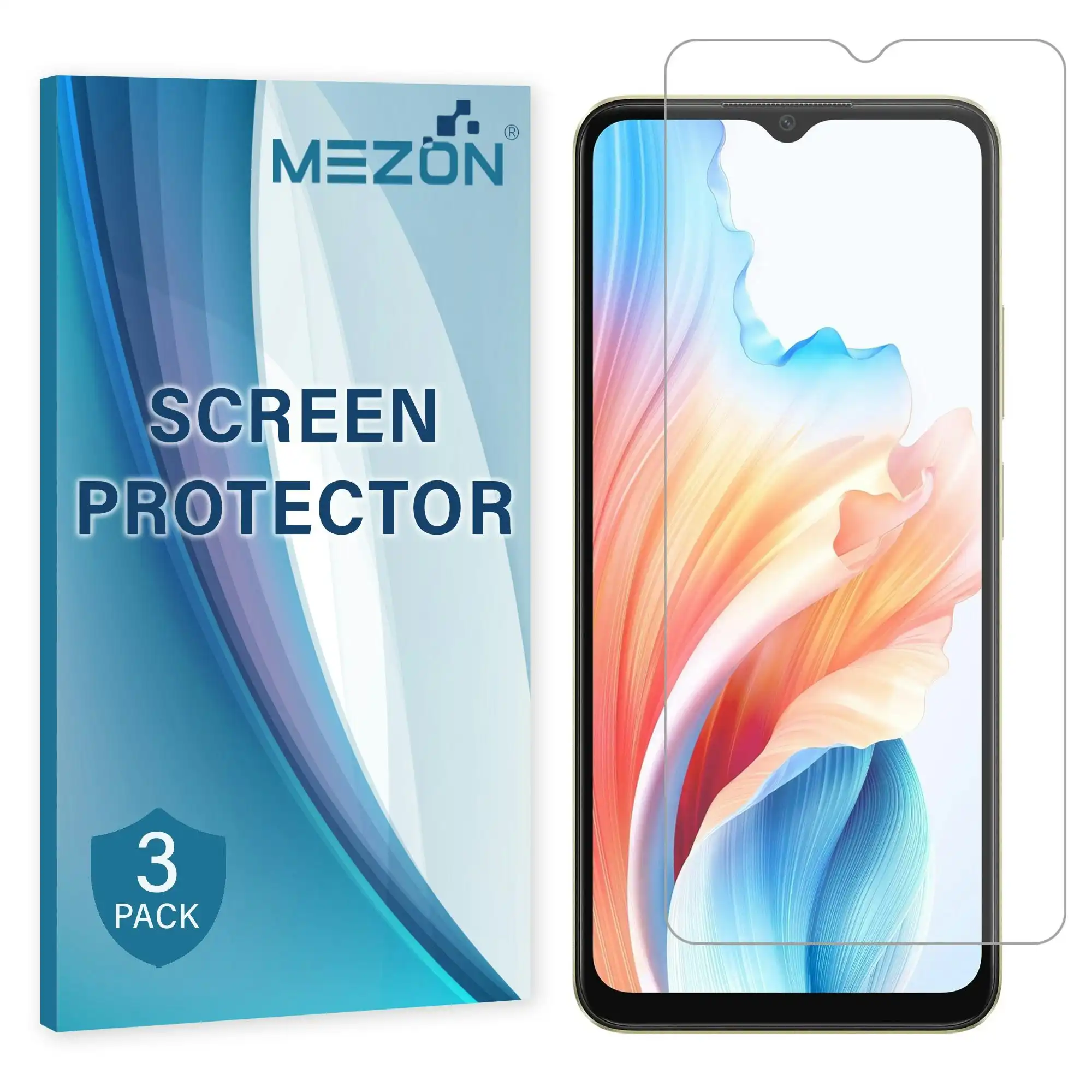 [3 Pack] MEZON OPPO A18 4G Ultra Clear Screen Protector Case Friendly Film (OPPO A18 4G, Clear)