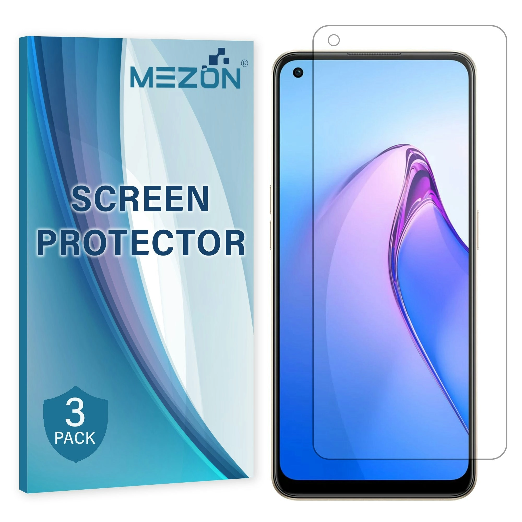 [3 Pack] MEZON OPPO Reno8 5G Premium Hydrogel Clear Edge-to-Edge Full Coverage Screen Protector Film