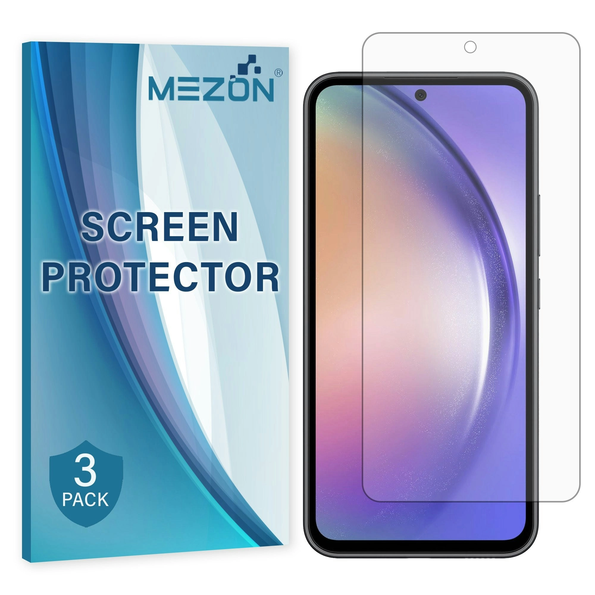 [3 Pack] MEZON Samsung Galaxy A54 5G Premium Hydrogel Clear Edge-to-Edge Full Coverage Screen Protector Fingerprint Sensor Film