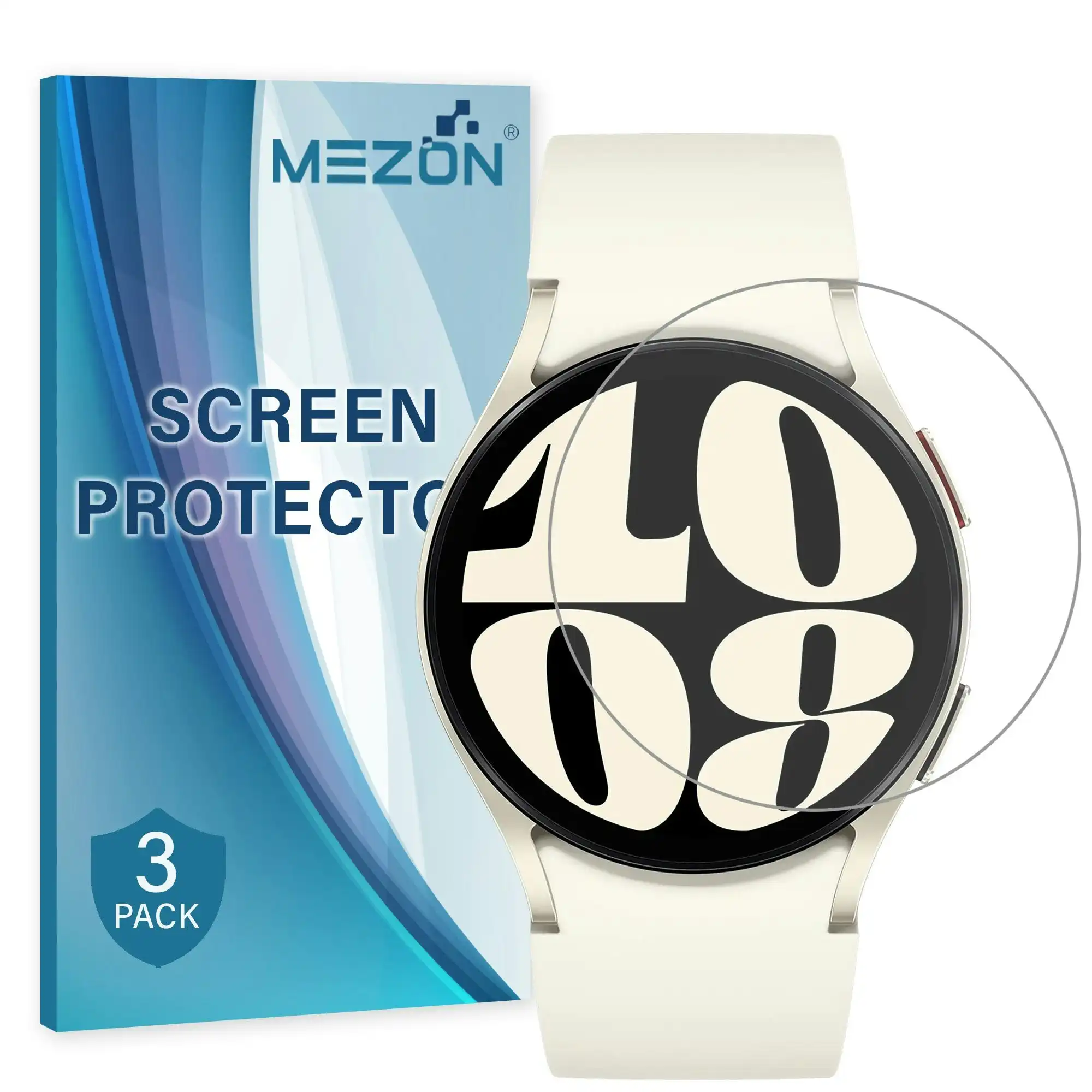 [3 Pack] MEZON Samsung Galaxy Watch6 (40 mm) Ultra Clear TPU Film Screen Protectors – Shock Absorption (Watch 6 40mm, Clear)