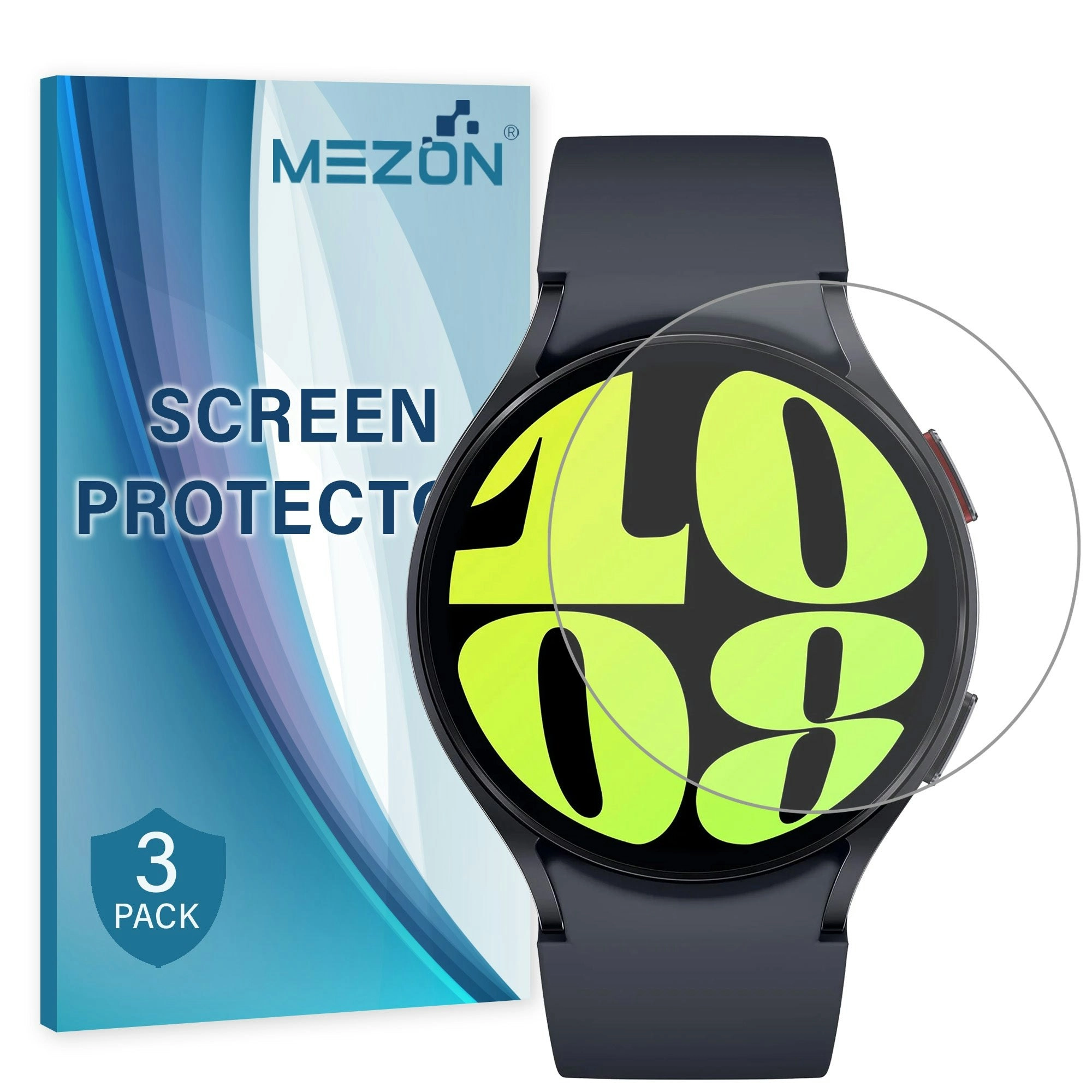 [3 Pack] MEZON Samsung Galaxy Watch6 (44 mm) Ultra Clear TPU Film Screen Protectors – Shock Absorption (Watch 6 44mm, Clear)